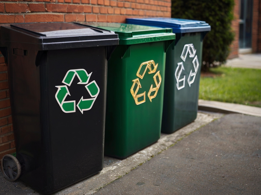 Latas de lixo para reciclagem.