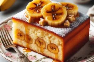 Fatia de bolo de banana.