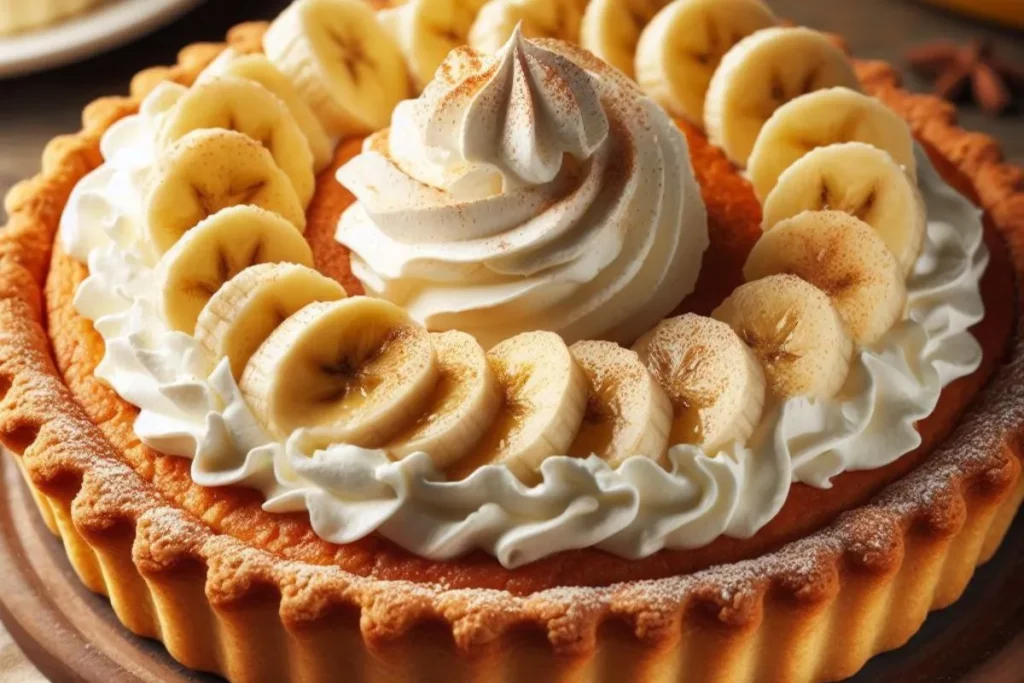 Torta de banana com chantilly.