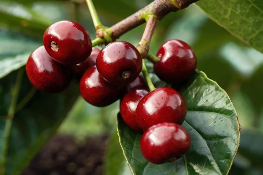 Cerejas de café.