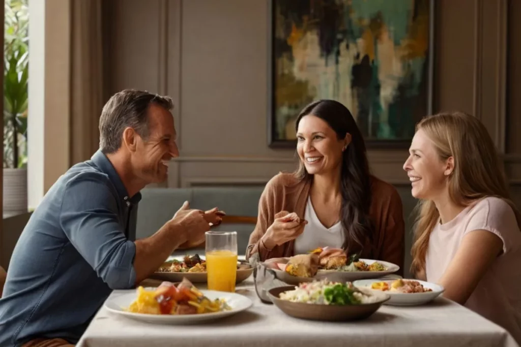 Familiares almoçando. Receitas tradicionais de família.